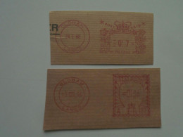 D200501 Red  Meter Stamp  Cut -EMA - Freistempel- UK - OLDHAM 1966 And 1968   Lot Of 2 Pcs - Frankeermachines (EMA)