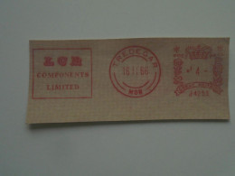 D200504  Red  Meter Stamp  Cut -EMA - Freistempel- UK - TREDEGAR  1966  LCR Components Limited - Frankeermachines (EMA)