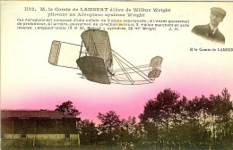 91 VIRY CHATILLON PORT AVIATION COMTE DE LAMBERT ELEVE DE WILBUR WRIGHT PILOTANT UN AEROPLANE SYSTEME WRIGHT - Viry-Châtillon