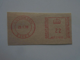 D200507    Red  Meter Stamp  Cut -EMA - Freistempel- UK -  LOUGHTON ESSEX  1988 - Franking Machines (EMA)