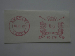 D200508  Red  Meter Stamp  Cut -EMA - Freistempel- UK -  BRAMLEY Leeds 1967 - Franking Machines (EMA)