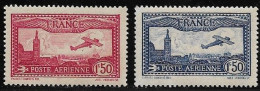 FRANCE PA N°5/6 "1fr50 Carmin & 1fr50 Bleu" - SUP - - 1927-1959 Ungebraucht