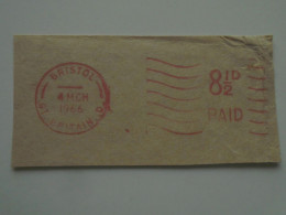 D200512  Red  Meter Stamp  Cut -EMA - Freistempel- UK - BRISTOL  1966 - Frankeermachines (EMA)
