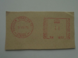 D200514   Red  Meter Stamp  Cut -EMA - Freistempel- UK - Burslem Stoke On Trent  1978 - Franking Machines (EMA)