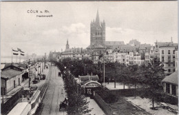 Cöln A. Rhein , Frankenwarft (Strassenbahn) (Schöner Bahnpost Stempel "Hamburg-Kiel 1909") - Koeln