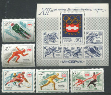 Soviet Union:Russia:USSR:Unused Stamps Serie And Block Innsbruck Olympic Games 1976, MNH - Invierno 1976: Innsbruck