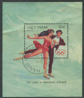 Vietnam:Used Block Sarajevo Olympic Games 1984, Figure Skating - Winter 1984: Sarajevo