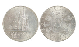 AUSTRIA !!! 25 SHILLING 1957 MARIAZELL IN ARGENTO KM# 2883 - Autriche