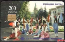 Bosnia Sarajevo -  National Costumes Of B&H Used Chip Card - Bosnië