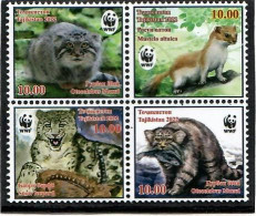 Tajikistan 2022 . WWF History. Wild Animals. 4v. - Tadschikistan