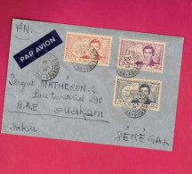 Lettre Par Avion En Franchise Militaire De 1943 Pour Le Sénégal - YT N° 100 à 102 - René Caillié - Cartas & Documentos