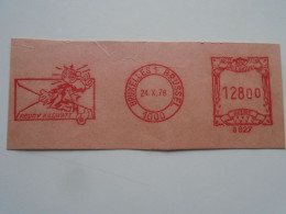D200517   Red  Meter Stamp  Cut -EMA - Freistempel-  Bruxelles  Belgium 1978 Reddy Kilowatt - Electricity