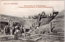 Gruss Aus Eiderstedt , Schleusenbau Bei Tetenbüllspieker, Fundementierungsarbeiten Mit Beton Mischmaschine (1908) - Other & Unclassified