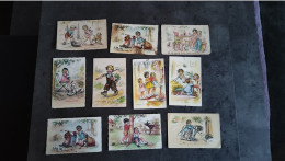 ED M.D. PARIS LOT 10 CARTE POSTALE ENFANT ILLUSTRATEUR GERMAINE BOURET ANNEES 40/50 BE - Bouret, Germaine