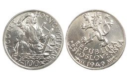 CECOSLOVACCHIA !!! 100 KORUNY 1949 ESTRAZIONE MINERARIA IN ARGENTO KM# 29 - Czechoslovakia