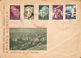 1950 CHESS Olympiad In Dubrovnik, Set On A Commemorative Cover With A Commemorative Cancel In Red. Mi 516/20. VF FDC - FDC