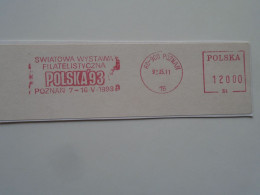 D200519  Red  Meter Stamp  Cut -EMA - Freistempel-  Polska Poland -  Polska'93  Poznan - 1992 - Macchine Per Obliterare (EMA)