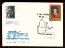 1973 Nicolaus Copernicus - Stagecoach Mail_CZA_01_ DOBRE MIASTO - Lettres & Documents