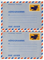 France 1970's 2 Different Mint Aerogrammes - 1.15fr & 1.40fr Emblem Of P.T.T. - Aerogrammi