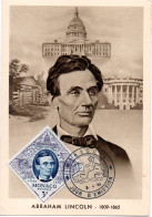 MONACO -- MONTE CARLO -- Carte Postale MAXIMUN -- Abraham LINCOLN 1809 - 1865 - Usati