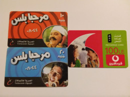 Egypt Telecom  - 3 Cards - Prepaid GSM Calling Card  - Vodafone - Egypte