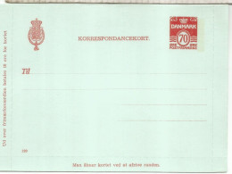 DINAMARCA ENTERO POSTAL 70 ORE - Postal Stationery