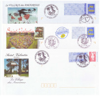 Lot 3 Enveloppes Enveloppe Entier Postal Non Voyagée Avec Cachet Commémoratif 2006 2007 Saint Valentin Fête Amoureux - Colecciones & Series: PAP