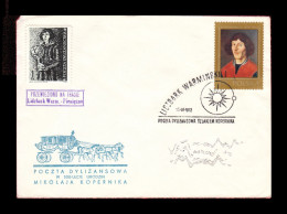 1973 Nicolaus Copernicus - Stagecoach Mail_CZA_02_ LIDZBARK WARMINSKI - Lettres & Documents