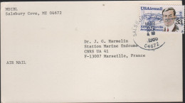 STATI UNITI - UNITED STATES - USA - US - 1986 - 33c Alfred V. Verville Air Mail - Viaggiata Da Salsbury Cove Per Marseil - Brieven En Documenten