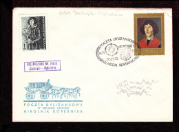 1973 Nicolaus Copernicus - Stagecoach Mail_CZA_08_ GRUDZIADZ - Brieven En Documenten