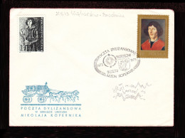 1973 Nicolaus Copernicus - Stagecoach Mail_CZA_10_ WABRZEZNO - Brieven En Documenten