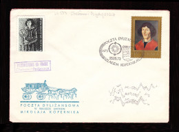 1973 Nicolaus Copernicus - Stagecoach Mail_CZA_12_ CHELMNO - Lettres & Documents