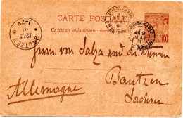 MONACO -- MONTE CARLO -- Entier Postal -- Carte Postale -- Prince Albert 1er -- 10 C. Brun Sur Chamois (1892) - Postwaardestukken