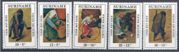 1971 SURINAM  546-50**  Tableaux Brueghel, Jeux - Suriname