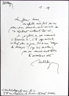 Autographe + Poème Manuscrit Michel DEGUY (1930-2022) POETE - TRADUCTEUR - ESSAYISTE - Escritores