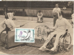 BELGICA TARJETA ESGRIMA FENCING SILLA RUEDAS WHEELCHAIR DEPORTE - Schermen