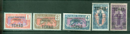 France Colonies - Tchad -  Poste  YT 19 20 21 28 32 Neufs * - Unused Stamps