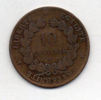FRANCE, 10 Centimes, Copper, Year 1876-A, KM # 815.1 - 10 Centimes