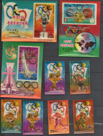 COREE DU NORD - NORTH KOREA LOT MONTREAL 1976 TIMBRES 3D VAINQUEURS JO 3 BLOCS + 6 TIMBRES - Korea (Nord-)