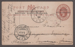 Bechuanaland 1904 Overprinted COGH QV 1d Postcard Sent To France Cancelled By Gaberones / B.P. Cds - 1885-1964 Herrschaft Von Bechuanaland