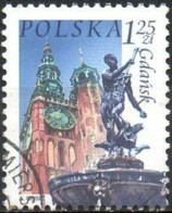 POLOGNE -  Gdansk (Fontaine De Neptune Et Détail Tours De L'Hôtel De Ville) - Usati