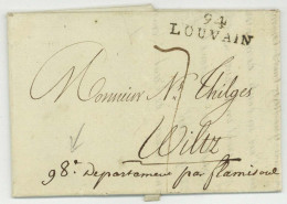 Ostende 94 LOUVAIN Pour Wiltz 98e Departement Par Flamisoul 1798 - 1792-1815 : Departamentos Conquistados