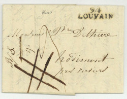 94 LOUVAIN 1807 Pour Hodimont + VERVIERS - 1792-1815: Départements Conquis