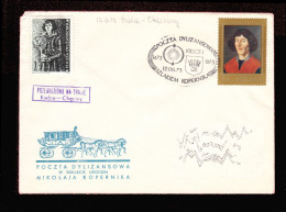 1973 Nicolaus Copernicus - Stagecoach Mail_CZA_24_ KIELCE - Lettres & Documents