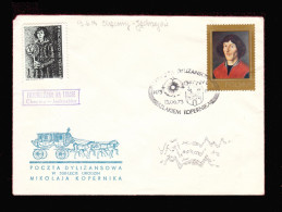 1973 Nicolaus Copernicus - Stagecoach Mail_CZA_27_ CHECINY - Brieven En Documenten