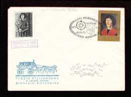 1973 Nicolaus Copernicus - Stagecoach Mail_CZA_28_ SLOMNIKI - Cartas & Documentos