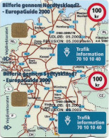 Denmark - Danmønt - Vejdirektoratet German Map Puzzle Of 2 Cards - DD220-DD221 - 100Kr. Exp. 05.2002, ≈ 3.000ex, Used - Denmark