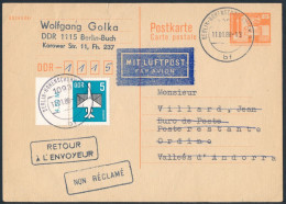 RDA Entier Postal / DDR - Ganzsachen Mi.Nr. P 87 I (1986) Von Berlin 11-1-1988 Nach Andorra - Postkarten - Gebraucht