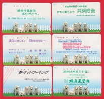 LOT De 6 TC JAPON DIFFERENTES Model Design / 110-122 - ANIMAL CHIEN - DOG DIFFERENT JAPAN Phonecards / MD - Honden