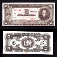 BOLIVIA 5 BOLIVIANOS 1952 PIK 138C FDS - Bolivia